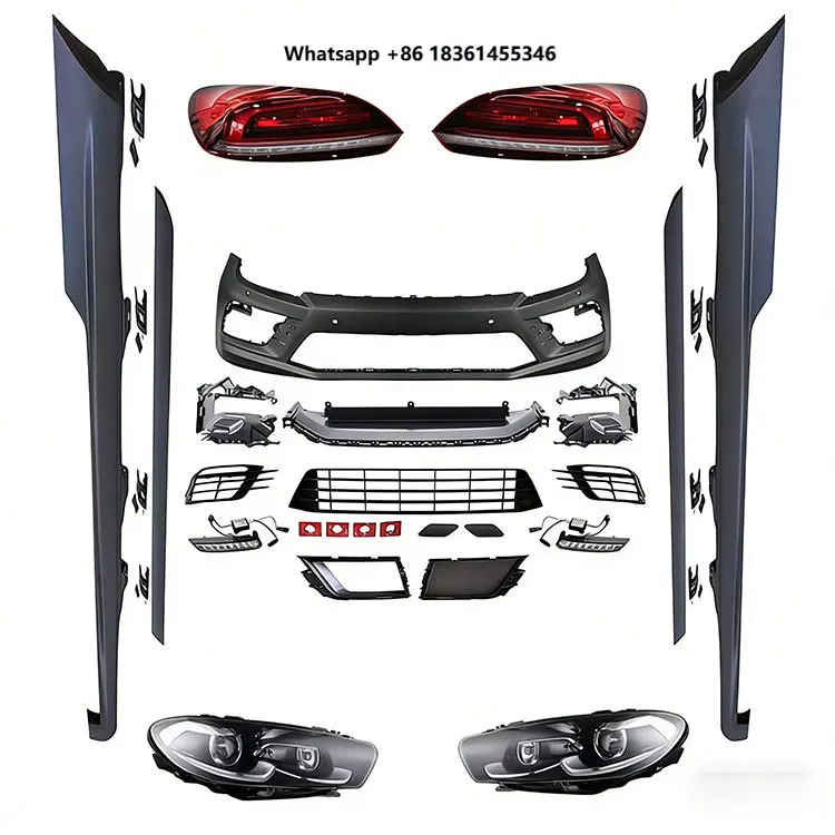 For  Scirocco 2010-2014 R Upgrade to 2015 Style Car Bumper Hot Selling Good Quality Plastic Body Kit