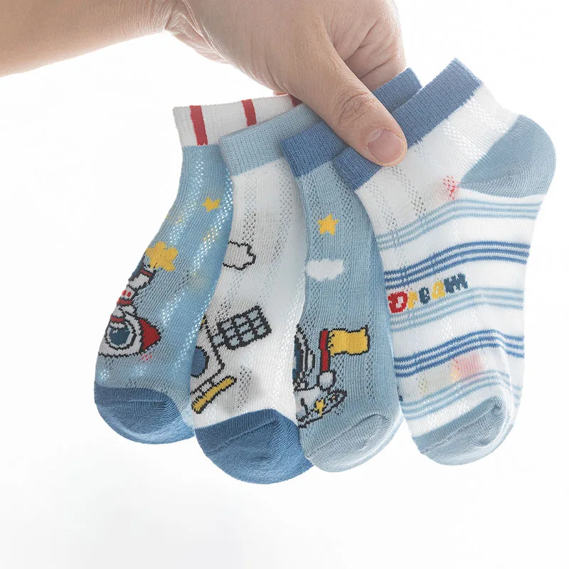 

5Pairs Ultra Thin Breathable Lightweight Mesh Socks Moisture Wicking And Breathable Home Mesh Socks Simple Style 1-16Years