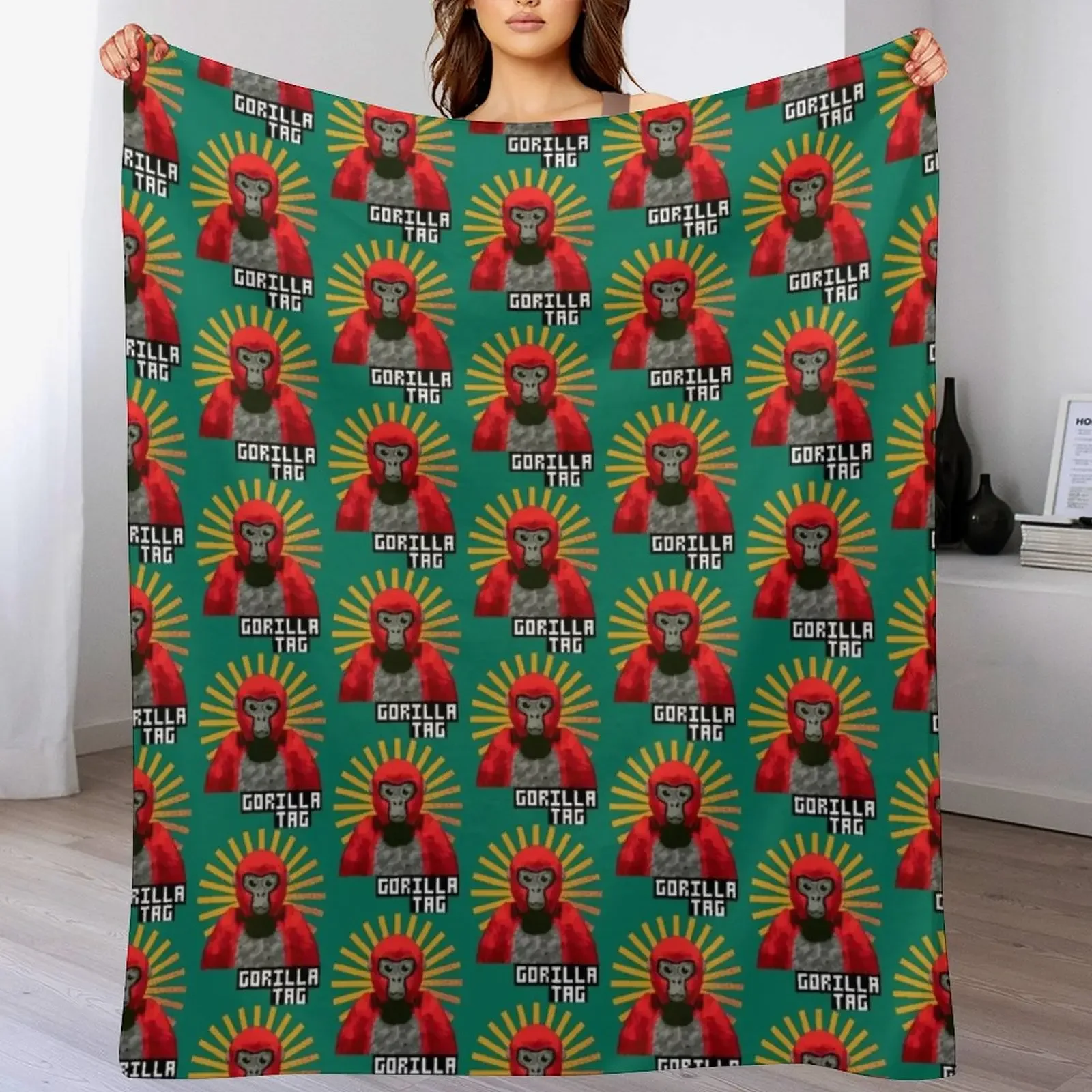 

gorilla tag pfp maker Gorilla Tag RED GORILLA Throw Blanket Decorative Soft Throw Blanket for Couch Sofa