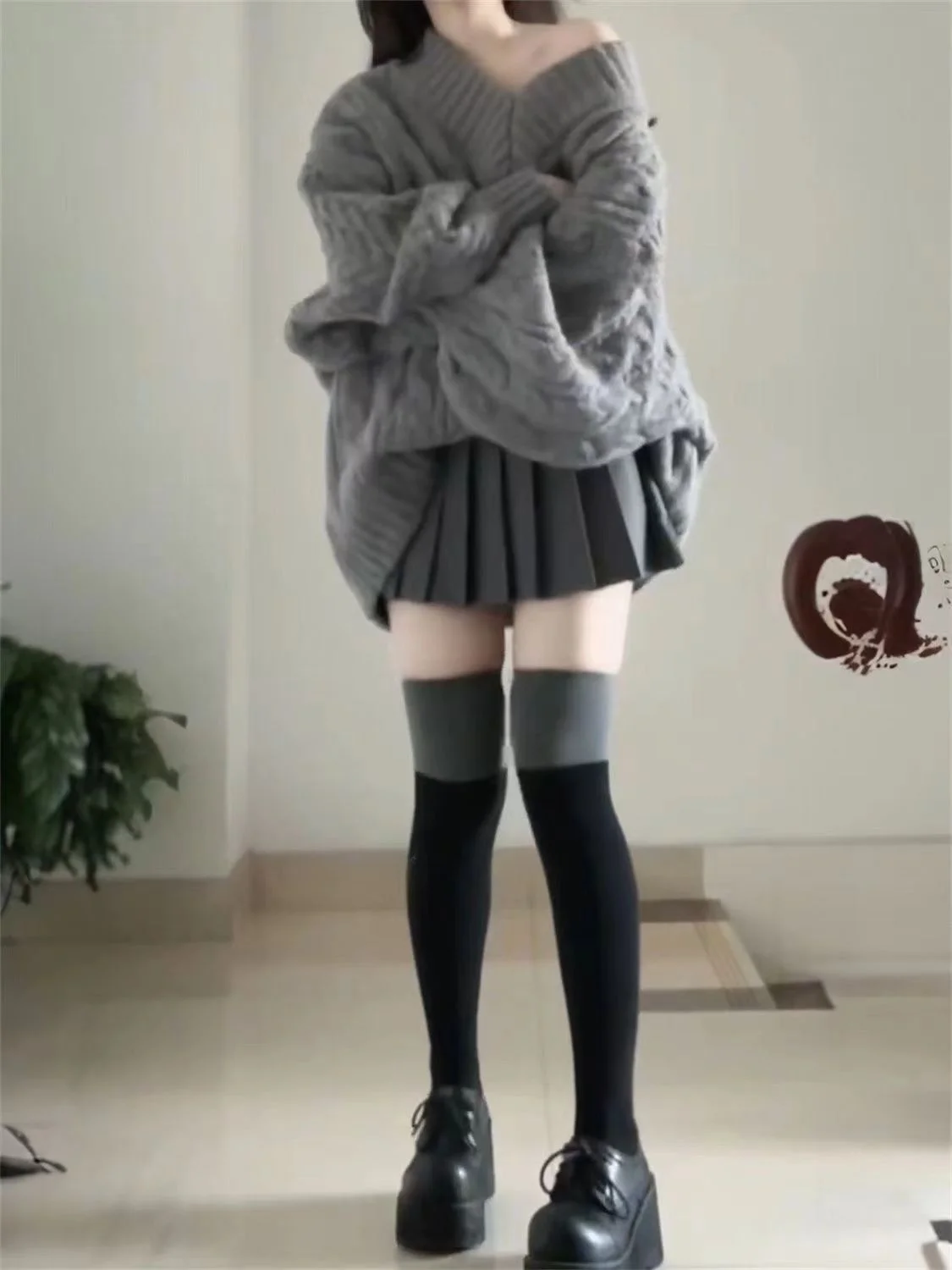 

Женский вязаный свитер, накидка для похудения, верхняя одежда Lazy Sle Faion, V-Ne Long Sve, осенний сезон, повседневная одежда