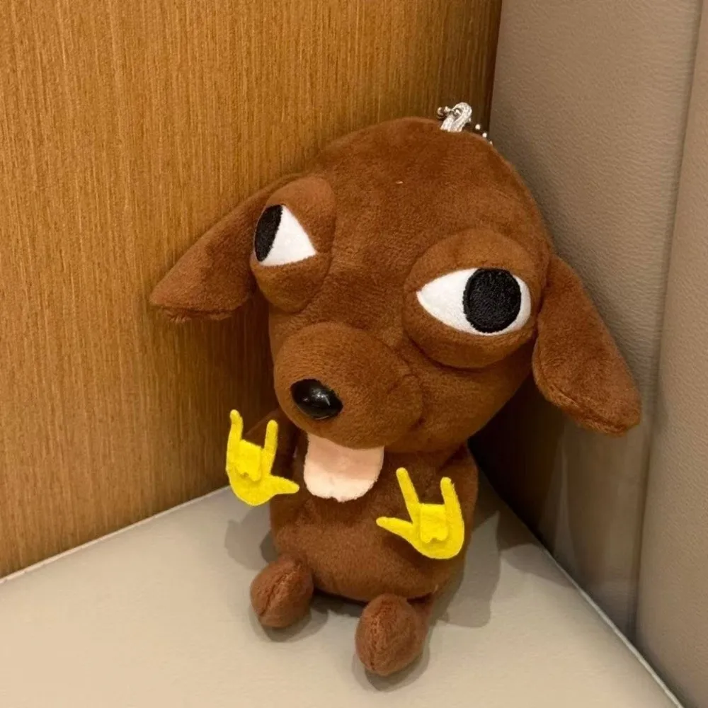 Cartoon 10cm Chihuahua Pendant Hip Hop with Bead Chain Hanging Ornament Soft Simulation Dog Bag Charm