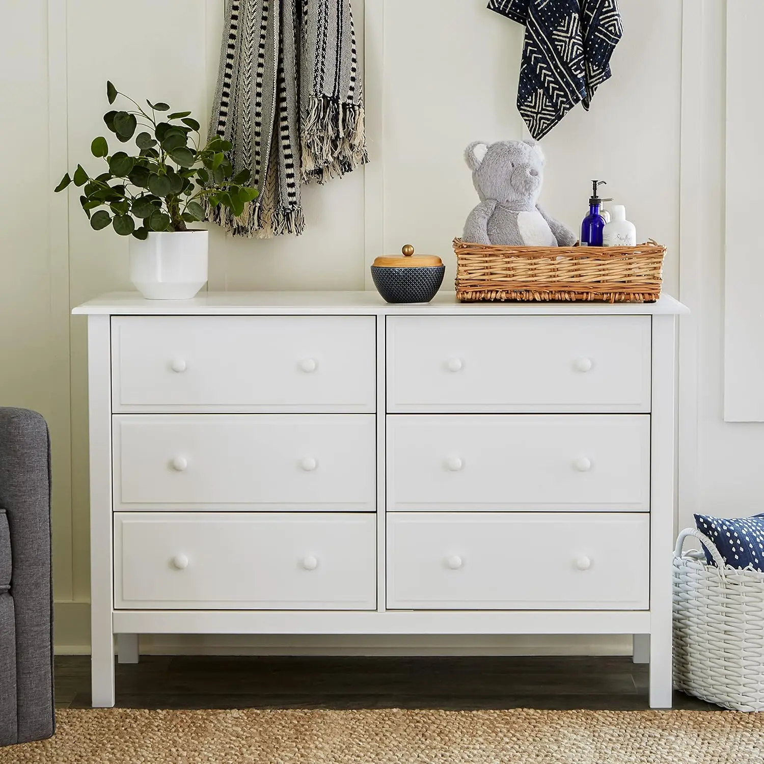 Double Wide Dresser in White, Greenguard Gold Certified