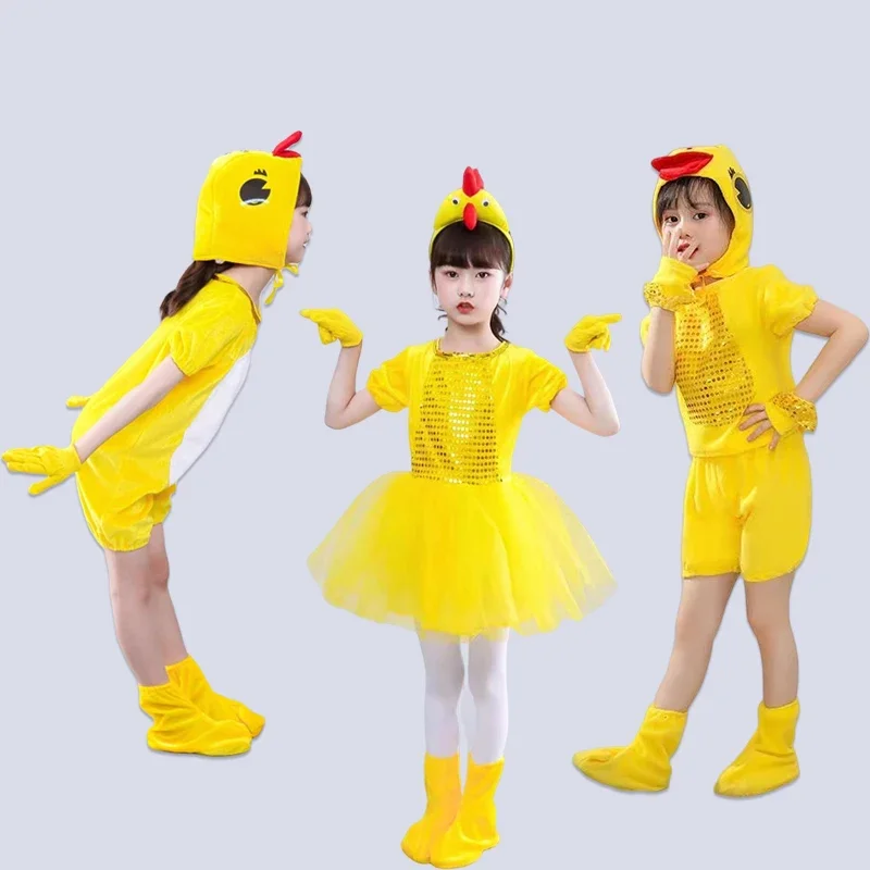 Children Kids Cartoon Child Soft Chicken Chick Duck Costume Headband Animal Gift Birthday Party Clothes Halloween Christmas