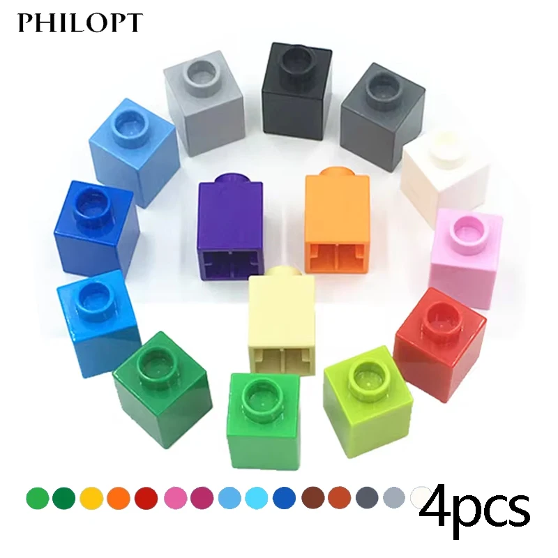 4pcs DIY Large Building Block Brick 1X1 Bricks Big Size Assembled Accessories Bulk Part Educational Children Toy