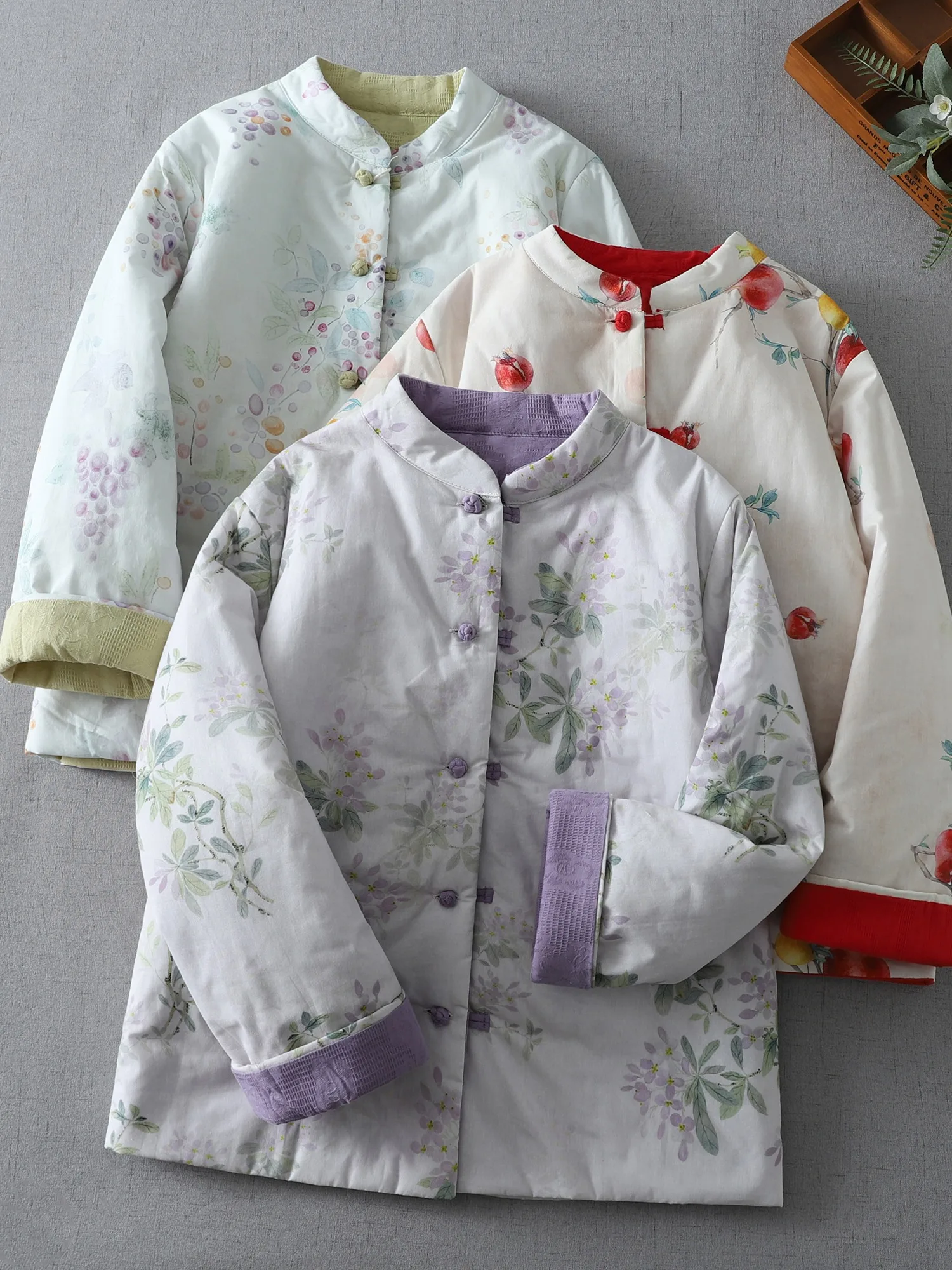 

Женская зимняя верхняя одежда Thiened Cotton Jaet, утягивающее длинное пальто на пуговицах в стиле ретро с хлопковым принтом