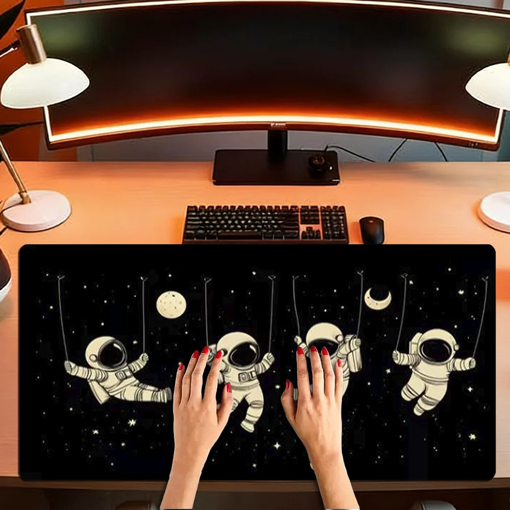 Cartoon style, featuring astronauts, starry sky and space design desk organizers and trays tapis de souris коврик для мышки
