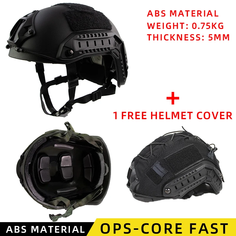 FAST Tactical Helmet ABS Explosion-proof Adjustable Knob Suspension Outdoor Sports Military Fan CS Field Gear