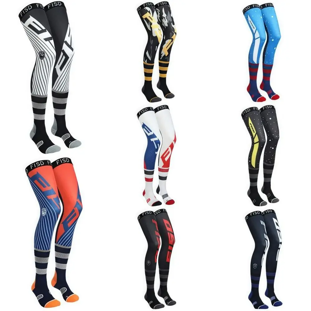 

Elasticity Motorcycle Knee Braces Ice Silk Compression Motocross Knee Socks Cool Patterns Anti-slip Motorcycle Sports Sock