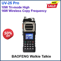 BAOFENG UV-25 Pro Walkie Talkie Multi Band 10W Tri-mode 50KM Max Long Range Communication Radio UV25 Wireless Copy Frequency