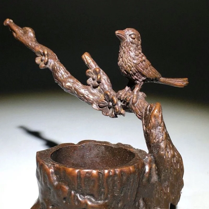 Antique Style Magpie on Branch Pen Licking Ink Box Antique Style Incense Holder Incense Burner Ornament