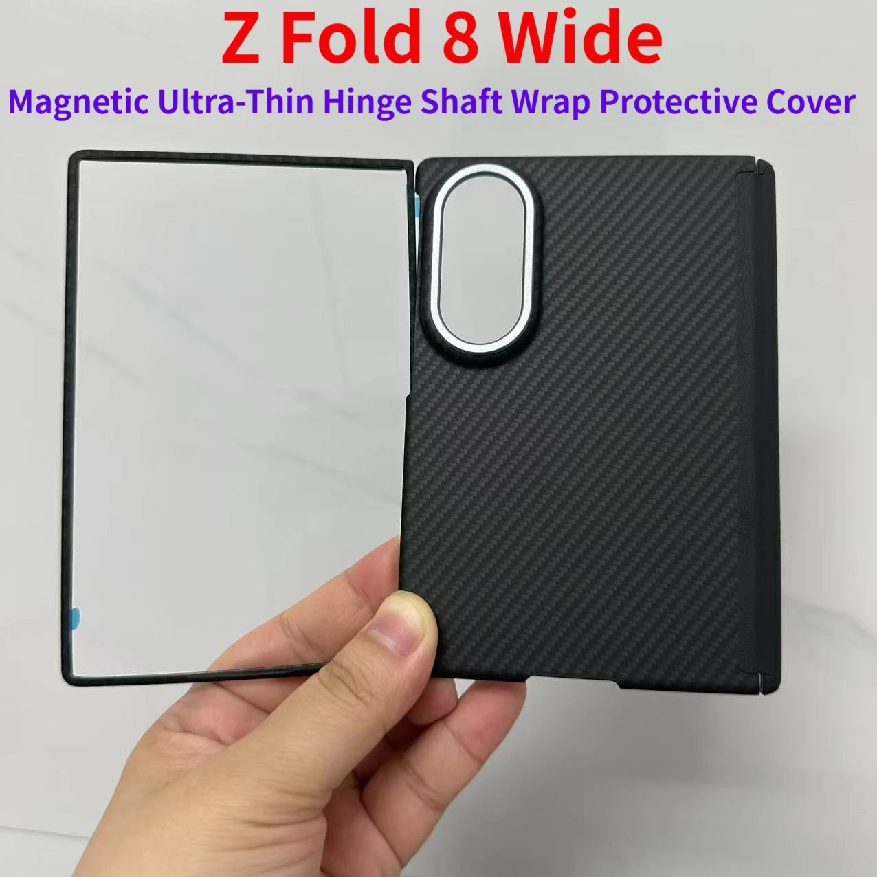 For Samsung Galaxy Z Fold 8 Wide Carbon Aramid Fiber Case For Magsafe Magnetic Ultra-Thin Hinge Shaft Wrap Protective Phone Cove
