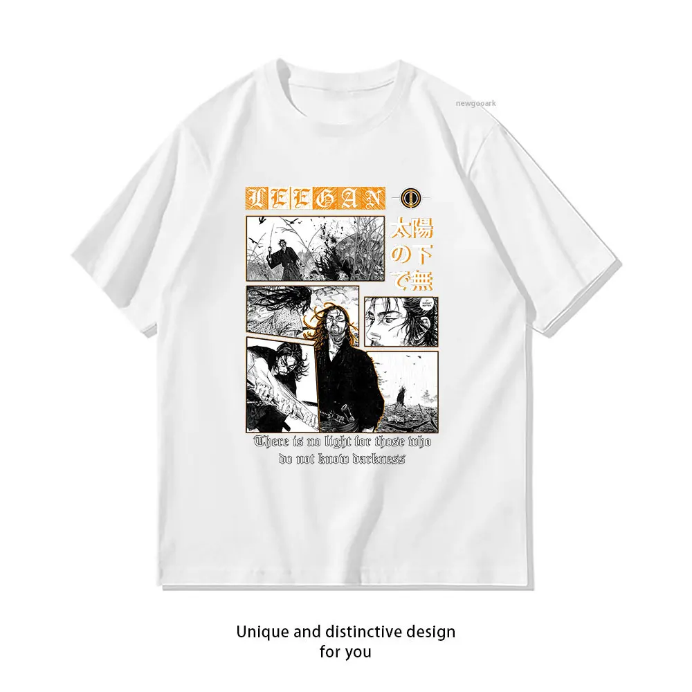 Musashi Miyamoto Vagabond Samurai klassisches T-Shirt für Damen und Herren, lässige Baumwoll-T-Shirts mit Anime-Grafik, kurzärmelig