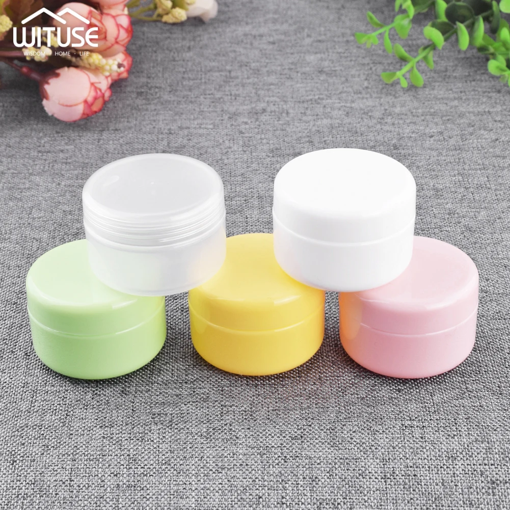 1PC Cosmetics Jar Box Makeup Cream Nail Art Cosmetic Bead Storage Pot Container Round Bottle Portable Plastic 20g 50g 100g Case