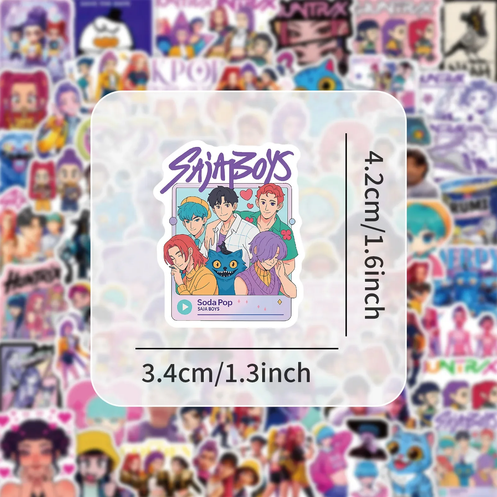 104 Stück Anime-Mädchen-Aufkleber: Lumi, Mila, Zoi, Hexenjäger – wasserfeste Aufkleber für Laptop, Skateboard, Wasserflasche, Gitarre, Koffer, Handy. – Detail 2