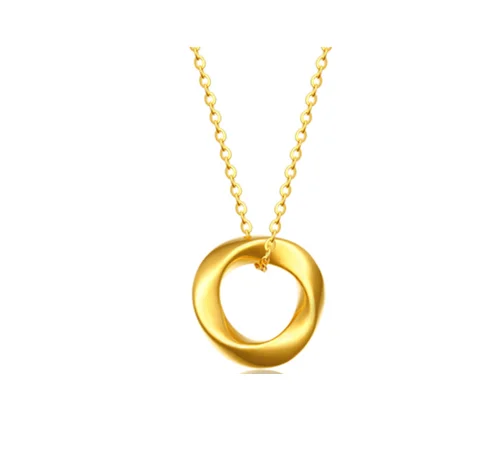 24k pure gold circle pendants 999 real gold charms for diy hand string