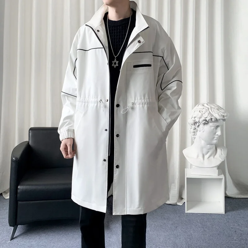 

Trench Army Green Coat Mens Ultra Long Faux Fur Raincoats Parkas Windbreakers Spring Weather Appropriate Irregular Printed Waxed