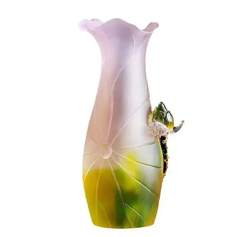 Glazed lotus vase supply plate, water purification cup supply set, ornament, Buddha utensil