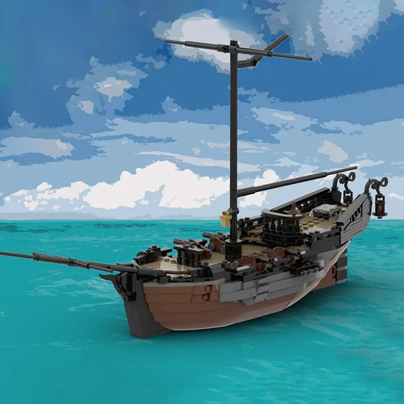 

Small Sailing Ship Model MOC Building Bricks War Equipment Modular Technology Gifts Holiday Assemble Children Toys Suit