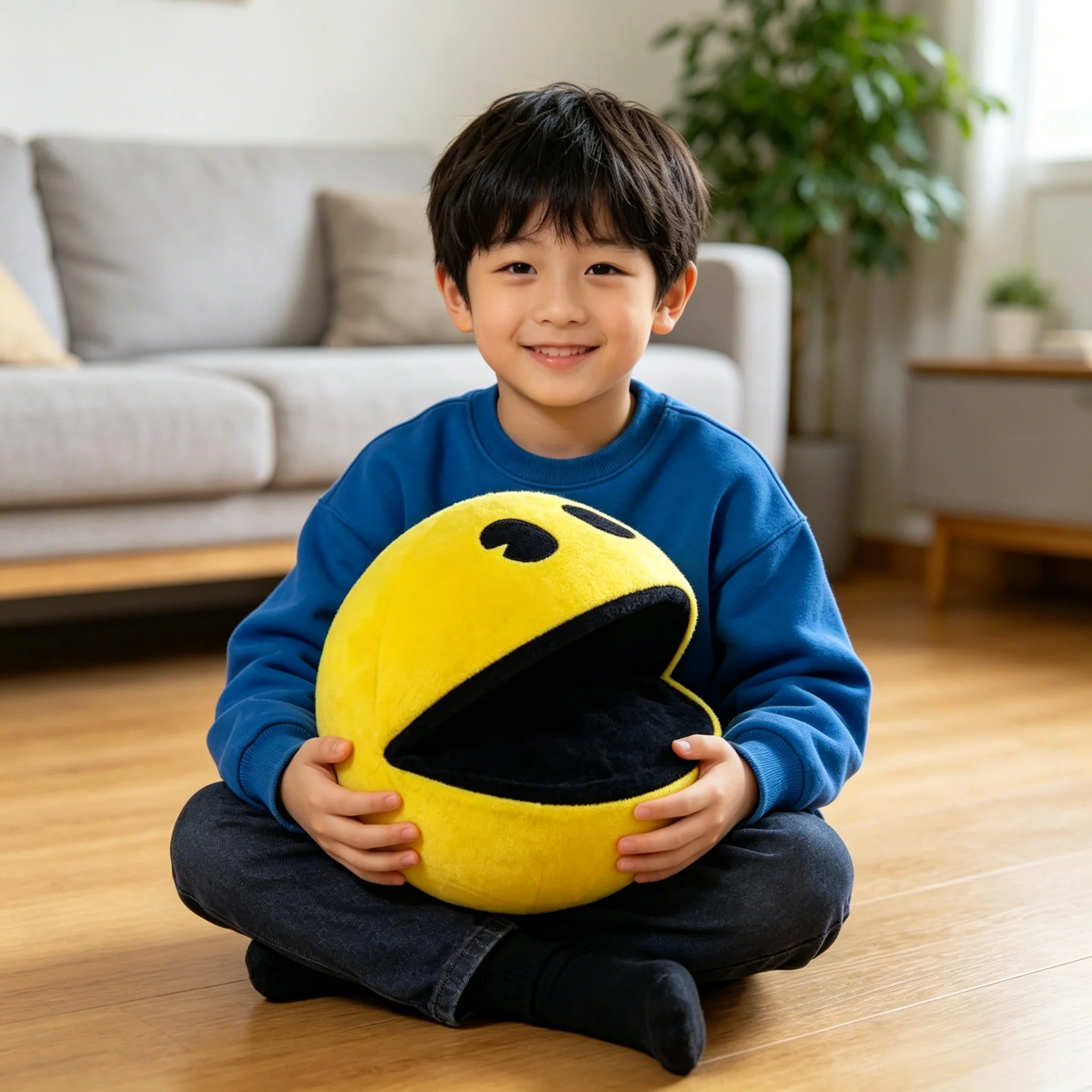 Juguetes de Peluche de Pac-Man, Muñeco de Peluche Creativo y Adorable de Pac-Man, Figura de Peluche Suave, Peluches Periféricos de Videojuegos, Decoración Kawaii para el Hogar