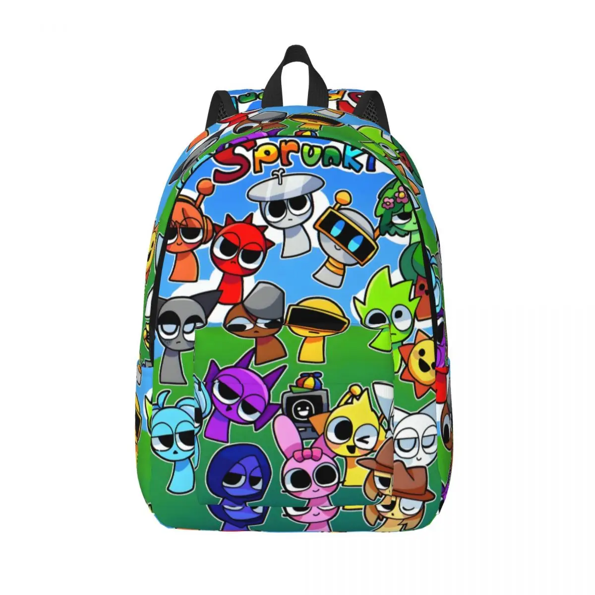 

Холщовый рюкзак с героями мультфильмов Sprunki для женщин и мужчин, повседневная сумка для книг для школьных студенческих сумок