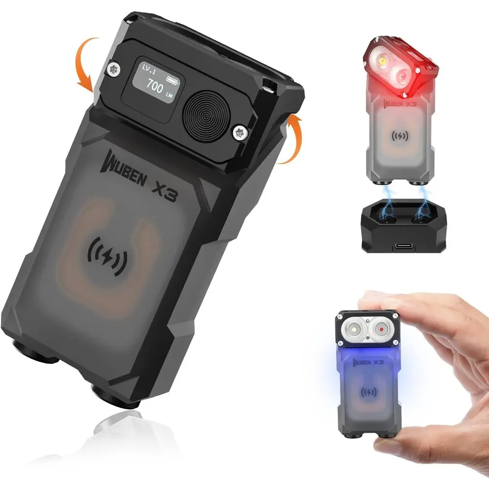 

Rechargeable Mini Flashlight with Charging Base 180 Degree EDC Keychain Flashlight IP65 Waterproo Magnet Key Flashlight 10 e Typ