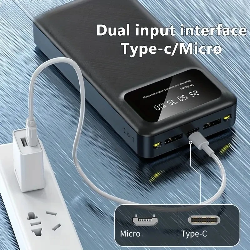 باور بانك 20000 مللي أمبير في الساعة، بطارية شحن سريعة للغاية، شاشة رقمية عالية السعة لهاتف آيفون وسامسونج وهواوي وشاومي #4