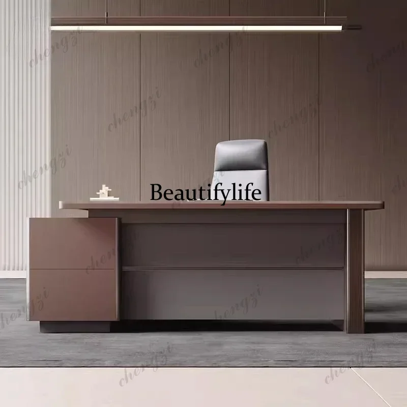 Office Desk Luxury Executive President Manager Computer Desk Room Desks Gaming Table Filing Cabinets Storage Locker Furniture
