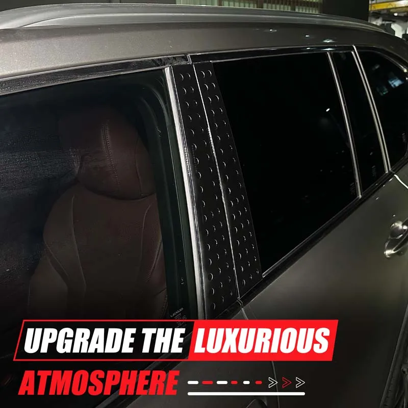 

For Toyota Land Cruiser LC300/Lexus LX 2022+ aluminum alloy black window center pillar decorative patch car B-pillar sticker