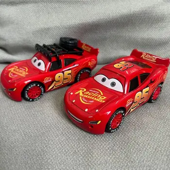 Coches de dibujos animados de Disney, coche de aleación Lightning Mcqueen, modelo Original, música ligera 3d, relámpago Mcqueen, juguete de regalo para niños