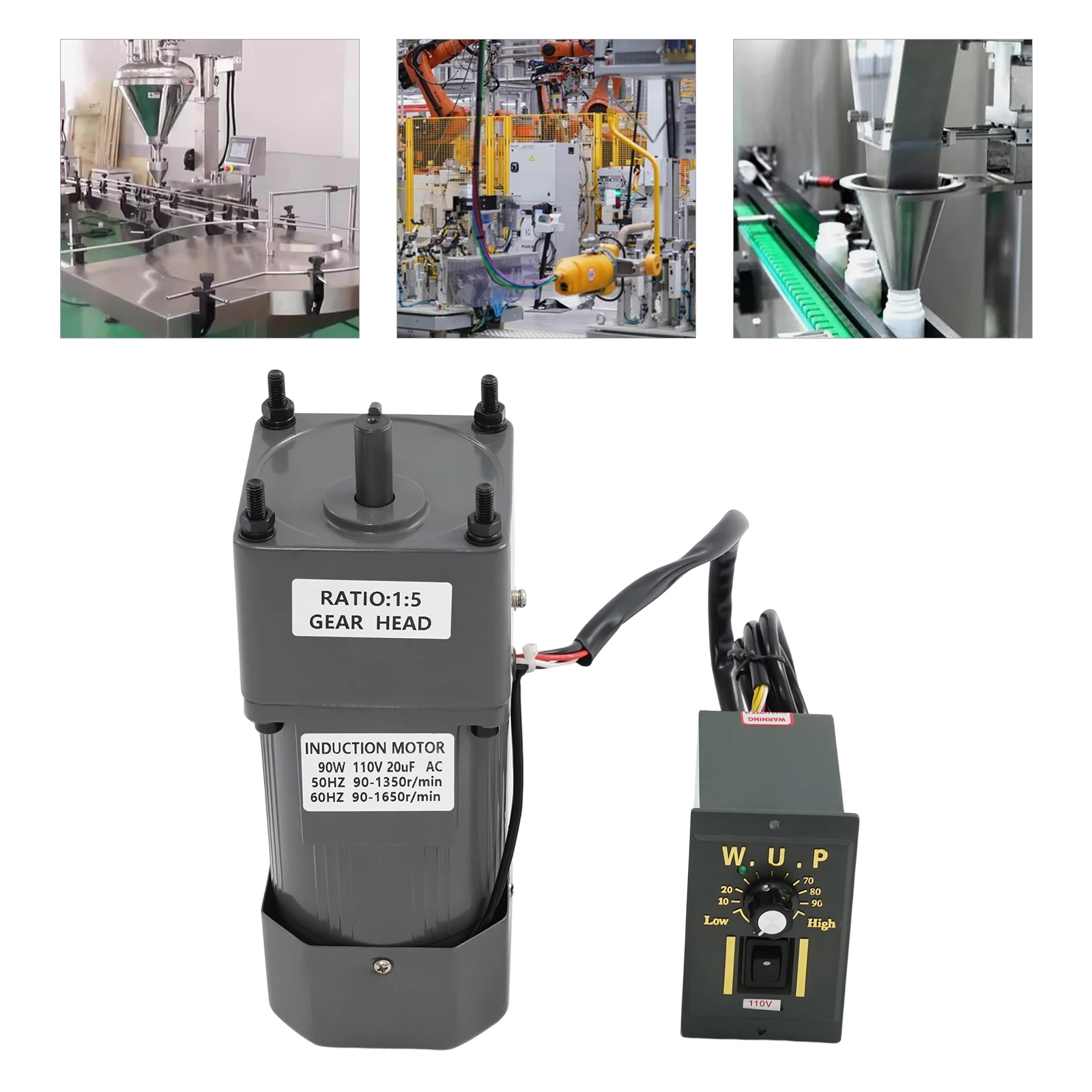 محرك مخفض التروس سهل التجميع وموفر للطاقة - سطح أملس للتنظيف بدون جهد، ومؤشر ضوئي وأسلاك ملونة #5