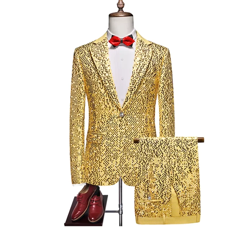 

Мужское платье с блестками в британском стиле, блестящий костюм для ночного клуба, наряд для выступлений