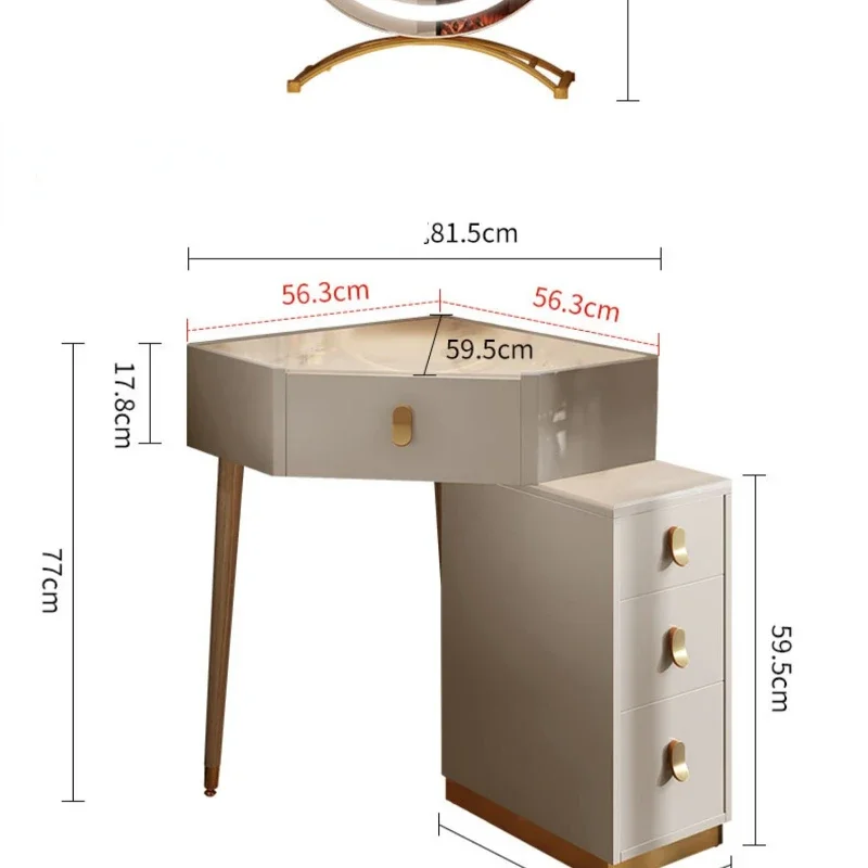 Luxury Solid Wood Dressing Table Corner Modern Simple Storage Combination Triangle Household Makeup Tables Bedroom Furniture