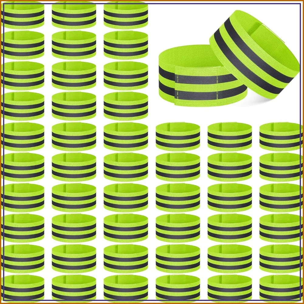 

48-Pack Reflective Bands for Night Running, Cycling, Walking - High Visibility Wrist, Arm, Ankle, Leg Straps