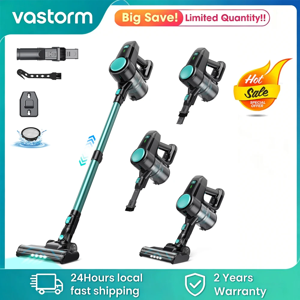 N3T Cordless Stick Vacuum 6 in 1 Handheld Vacuum Cleaner with LED Brush 40 Mins Runtime Self Standing for Pet Hair Hard Floor Carpet