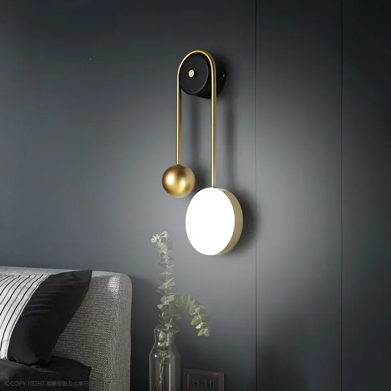 

Modern Led Wall Lamp Lighting Fixture Golden Ball Living Bedroom Bathroom Light Kitchen Nordic Bright Bedside Sconces