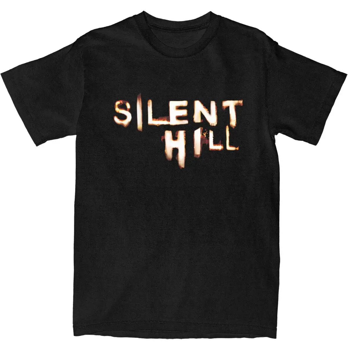 Мужские футболки Silent Hill Game, хлопковые футболки ужасов, летняя забавная футболка с короткими рукавами Y2K, модная повседневная футболка с круглым вырезом, большой размер