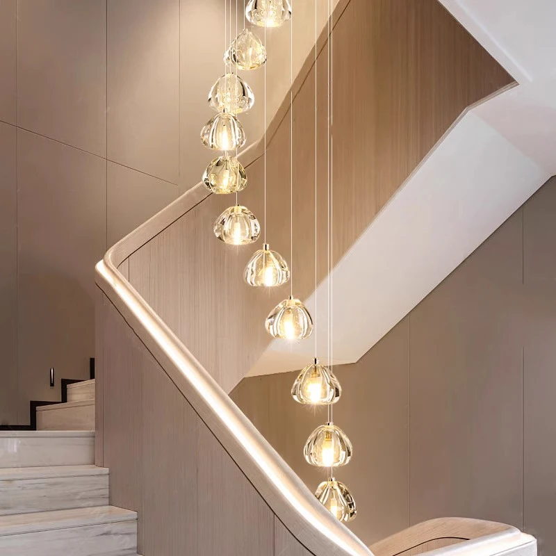 Lampadari moderni per scale Lampade a sospensione Illuminazione per interni Lampada da soffitto Lampadari a sospensione a LED per soggiorno Illuminazione per interni