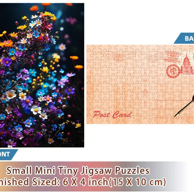 150PCS Mini Test Tube Tiny Stray Blooms Difficult Jigsaw Puzzle  Decompression Toys Game Family Educational Toys