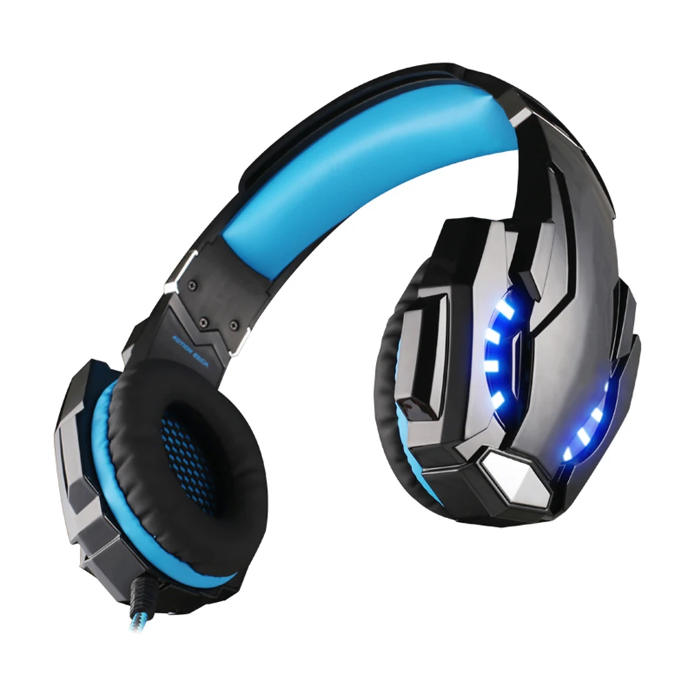 

Fashion Gaming Headset With Led Light Black Wired Headphones Soft Ear Pads Noise Cancelling Microphone Long Time