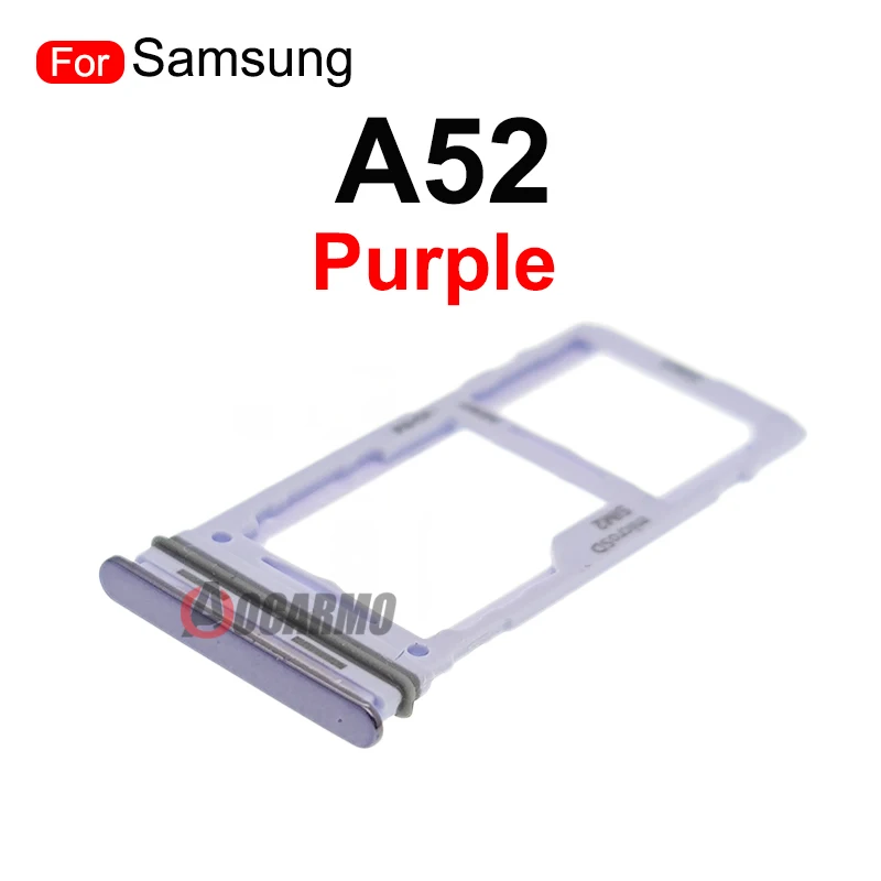 Aocarmo Black Purple White Blue Sim Tray Slot For Samsung Galaxy A52 SIM Micro SD Card Holder Replacement Parts