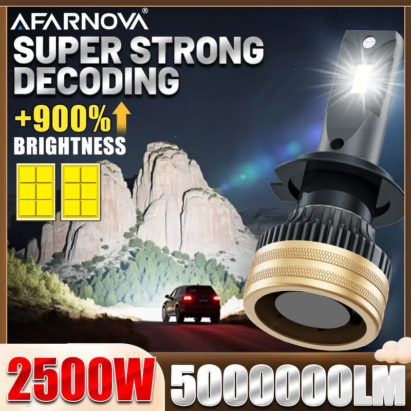 

H7 Led H11 H1 2500W 5000000LM H8 H11 Super Dual Canbus Super Bright 8084 CSP Светодиодные фары Turbo Auto Diode Противотуманные фары 6000K 12V