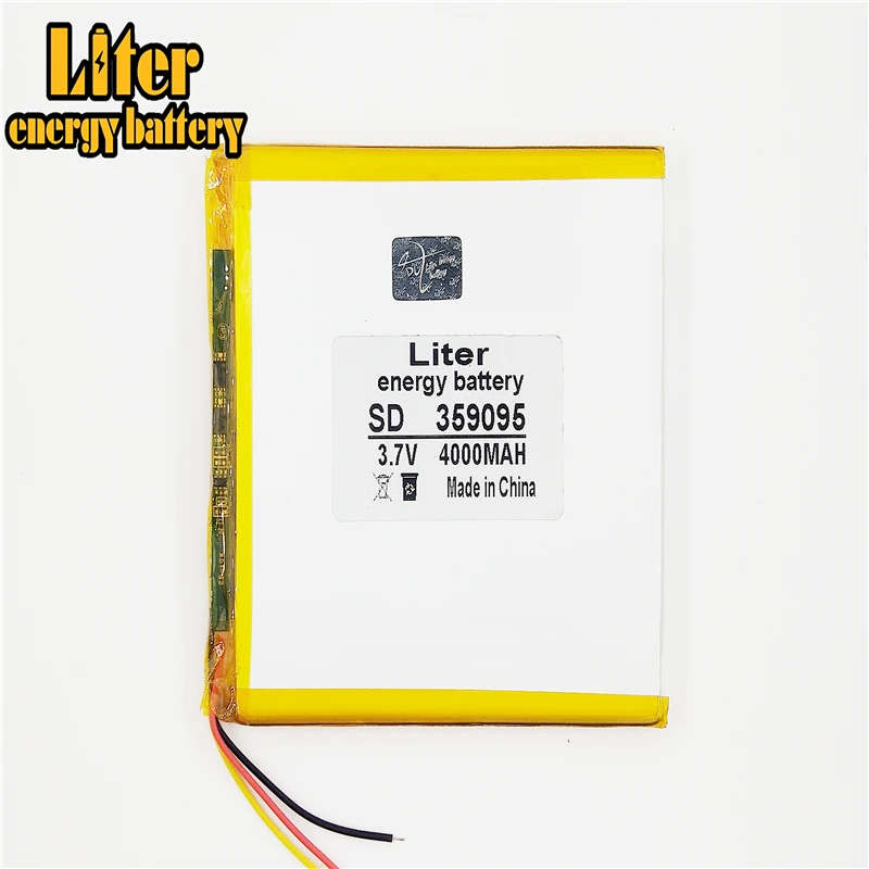 

3 line 3.7V 4000mah tablet battery gm lithium polymer battery 359095 Li-ion battery for MP3 MP4