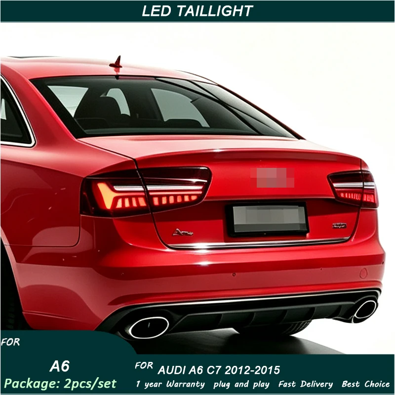 Car Lights for Audi A6 LED Tail Light 2012-2015 A6 C7 Tail Lamp Design DRL Dynamic Signal Brake Reverse Auto Accessories