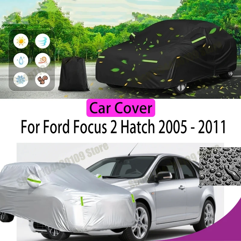 

Чехол для автомобиля Ford Focus 2 Hatch 2007-2011, водонепроницаемый, с защитой от ультрафиолета, всепогодный, пыле- и снегозащитный, дождезащитный, из полиэстера 190T