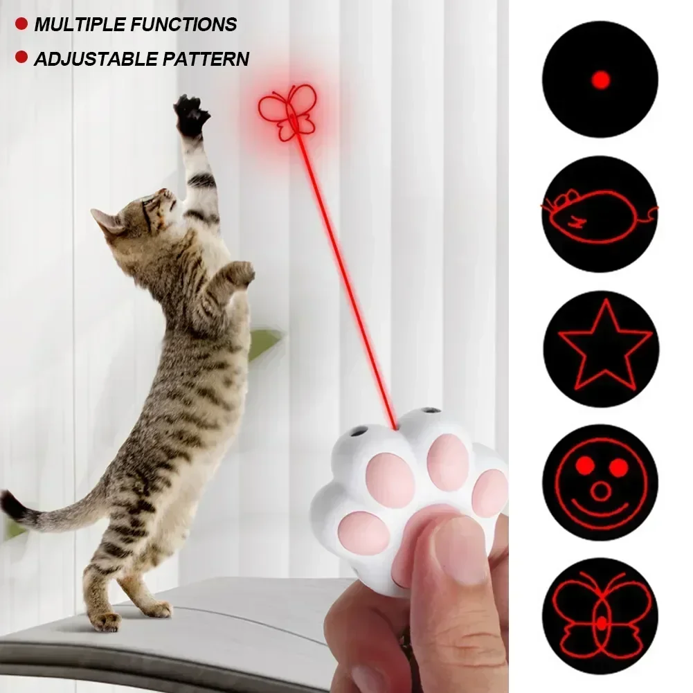 Pet Cat Toys USB Rechargeable Multifunctional Pet Laser Toy For Cats Interactive Funny Kitten Training Laser Toy Cat Accessories