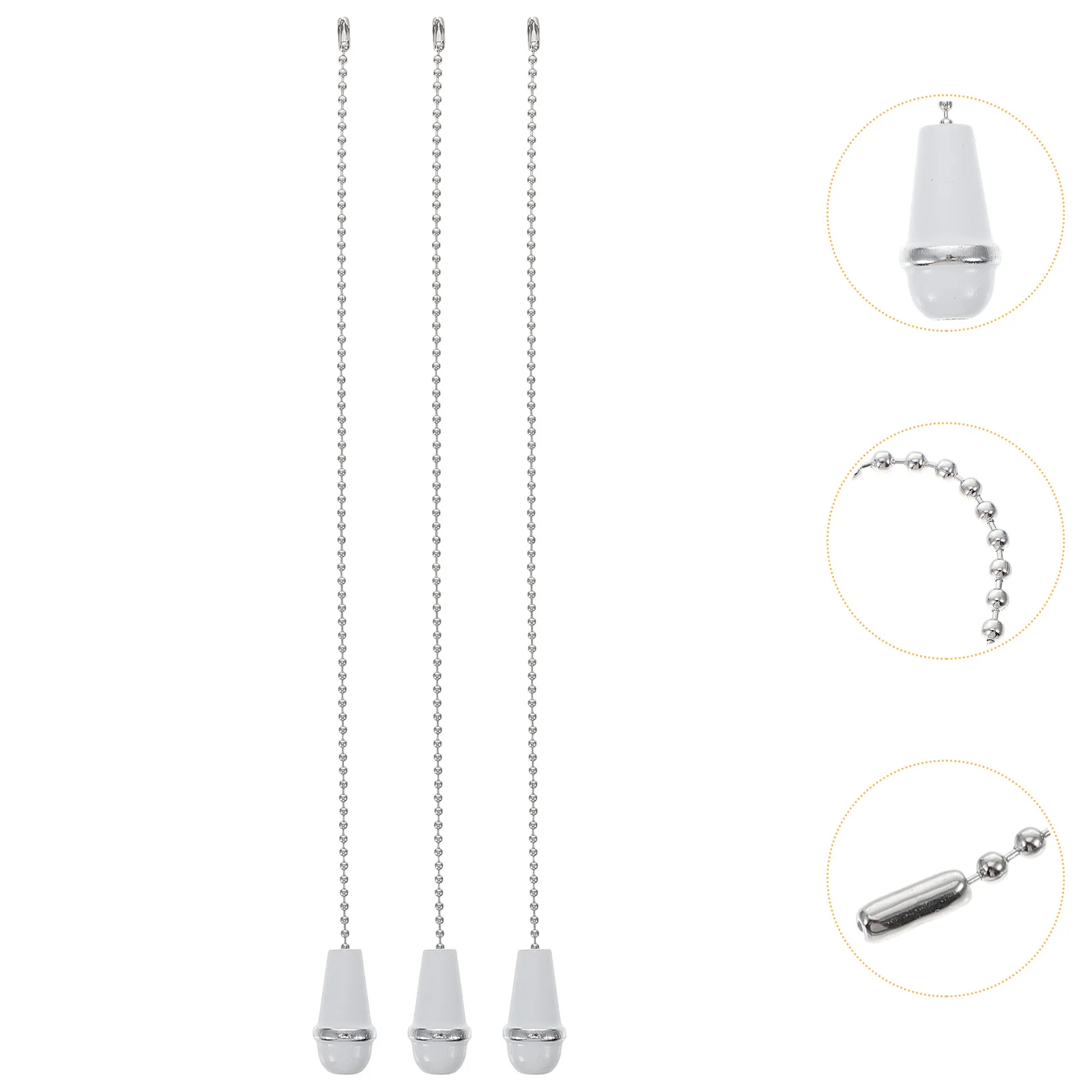 

3Pcs Ceiling Fan Pull Chain Wooden Handle Durable Replacement Light Pull Cord Extension Fan Chain for Ceiling Lights Lamps