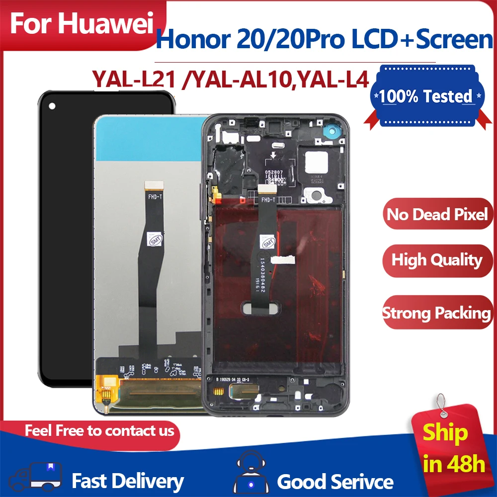 

6.26” 100% New Lcd For Huawei Honor 20 YAL-L21 LCD Display Touch Screen Digitizer Assembly For Honor 20 Pro YAL-AL10 YAL-L41 LCD