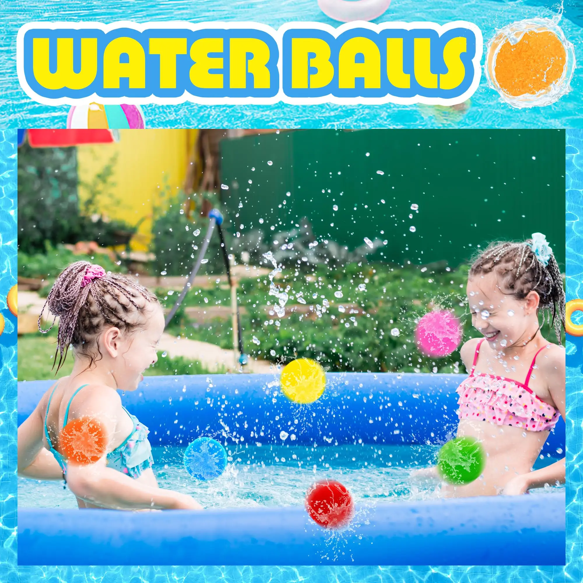 100PCS Water Soaker Balls Water Fight Splash Balls Bulk con borsa Soft Cotton riutilizzabili Beach Balls Pool Water Toys