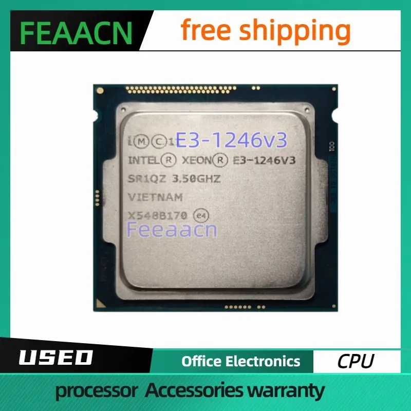 Usado Xeon CPU E3-1246V3 SR1QZ  3.50GHZ 4núcleos LGA1150 84W 22nm  E3 1246V3 processador