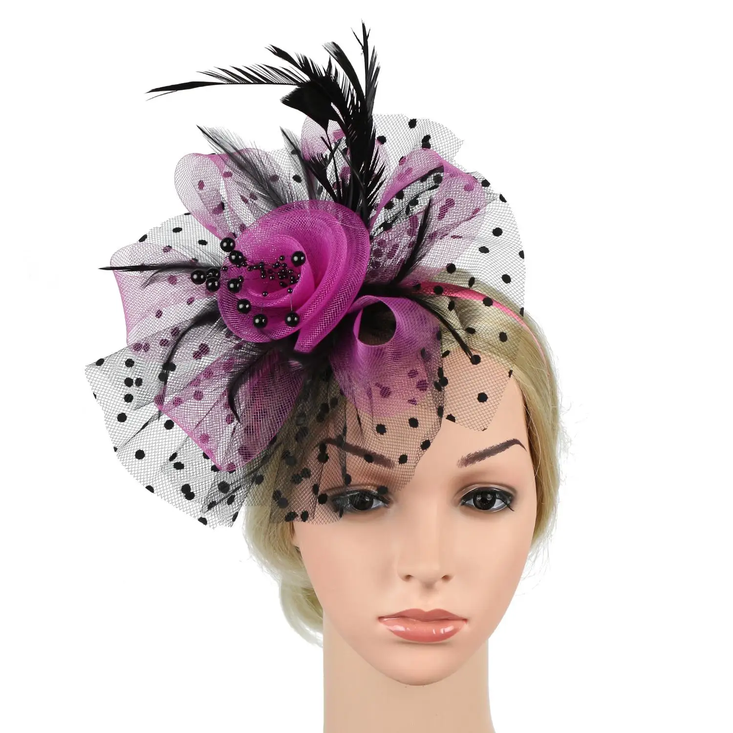 Stylish Hair Fascinators Wedding Cocktail Fascinator Hat Tea Party Headband Alice Headband Clip Feathers Hair Clip